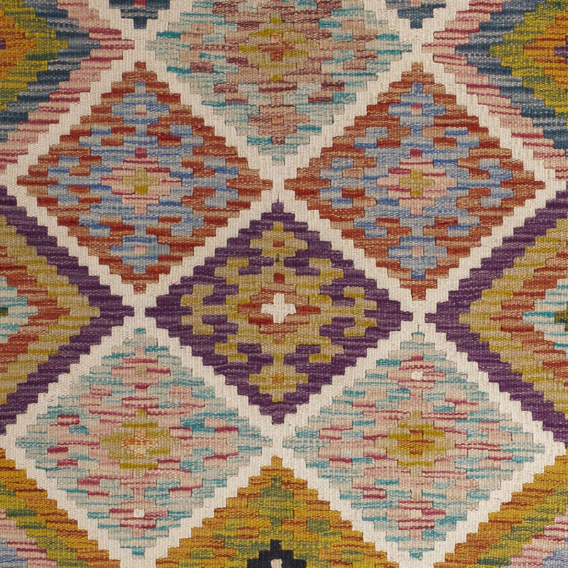 Løber Kelim Carpet - Splash - 195 x 95 cm - flerfarvet