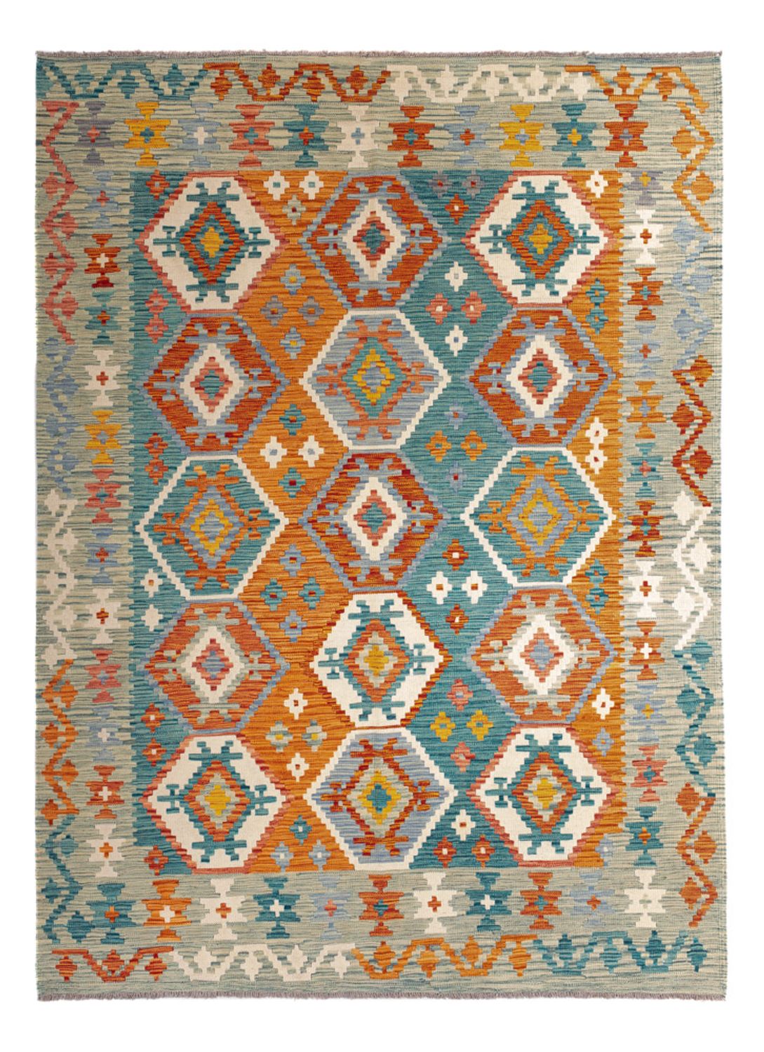 Kelim Carpet - Splash - 248 x 178 cm - flerfarvet