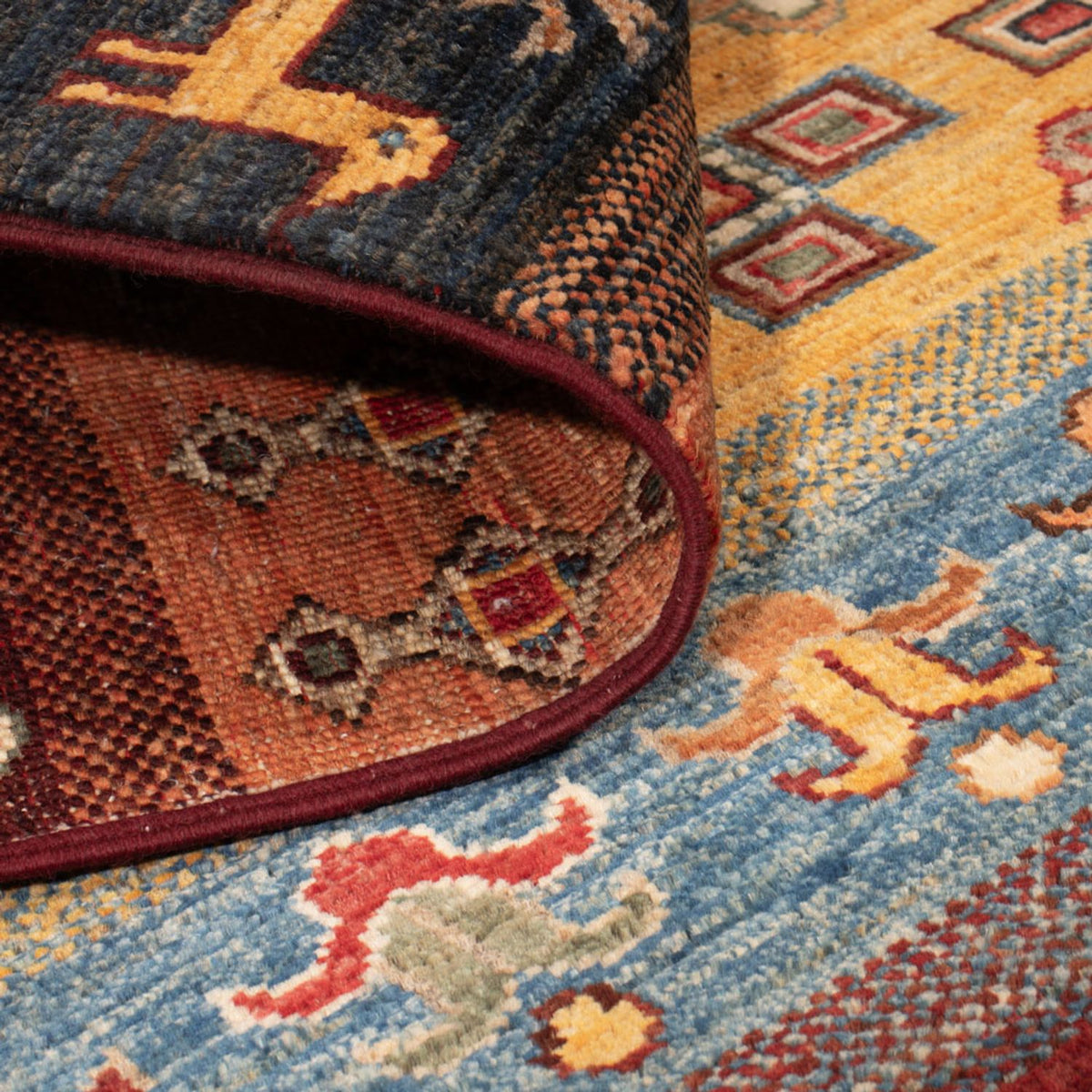 Gabbeh Tæppe - Loribaft Persisk - 148 x 105 cm - flerfarvet