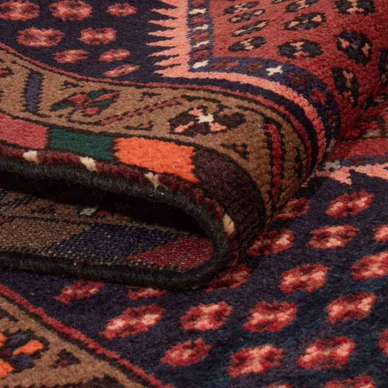 Persisk tæppe - Nomadisk - 153 x 74 cm - mørkerød