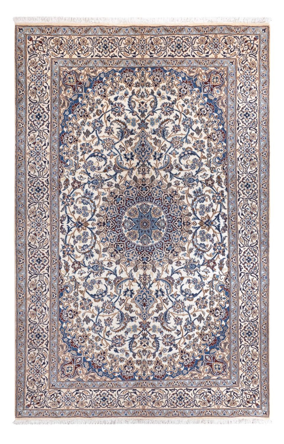 Persisk tæppe - Nain - 296 x 196 cm - creme