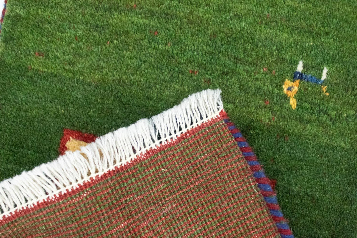 Gabbeh-tæppe - Persisk - 60 x 40 cm - grøn