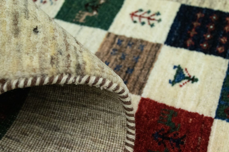 Gabbeh Tæppe - Loribaft Persisk - 124 x 83 cm - farvet