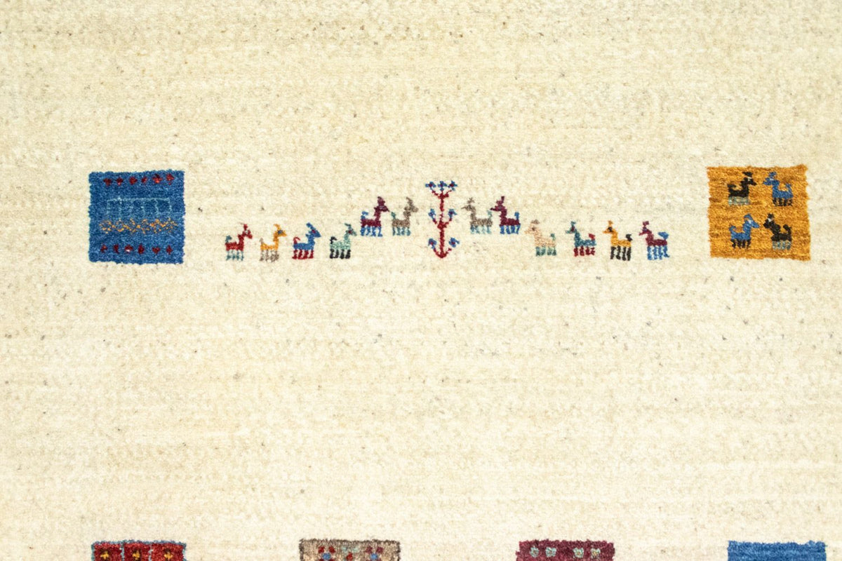 Gabbeh Tæppe - Loribaft Persisk - 128 x 80 cm - beige