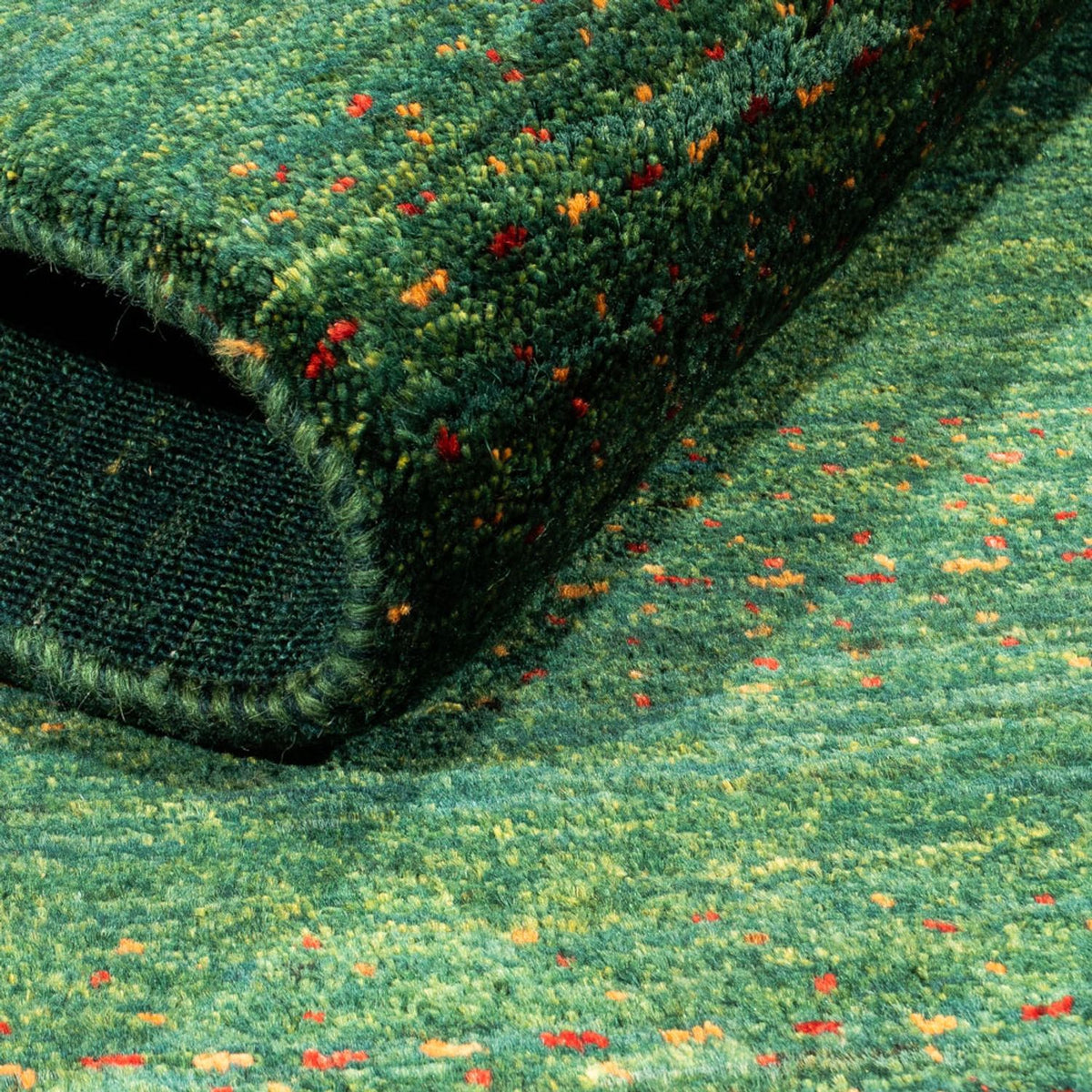 Gabbeh Tæppe - Loribaft Persisk - 126 x 78 cm - grøn