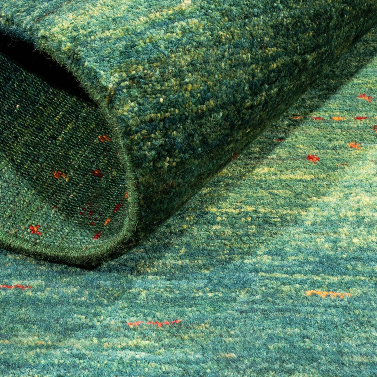 Gabbeh Tæppe - Loribaft Persisk - 126 x 84 cm - grøn