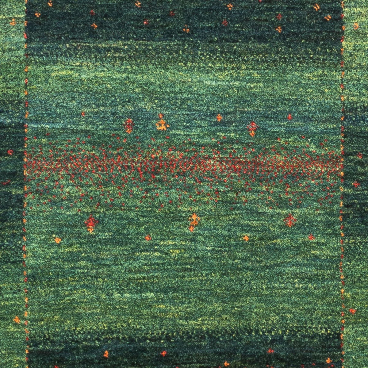 Gabbeh Tæppe - Loribaft Persisk - 125 x 86 cm - grøn