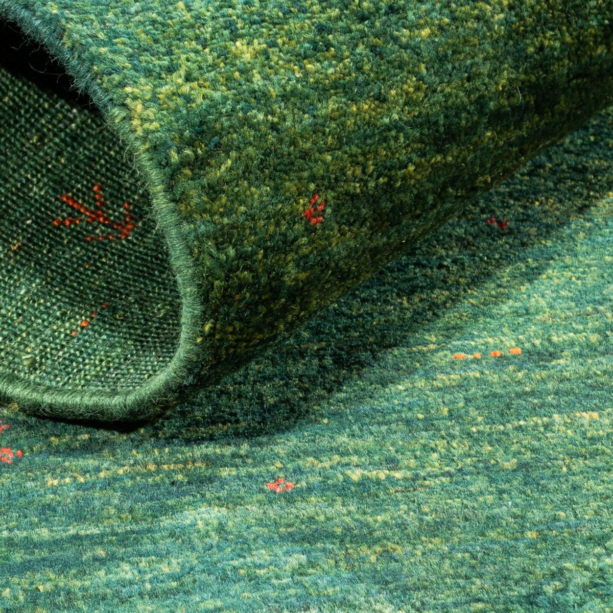 Gabbeh Tæppe - Loribaft Persisk - 120 x 76 cm - grøn