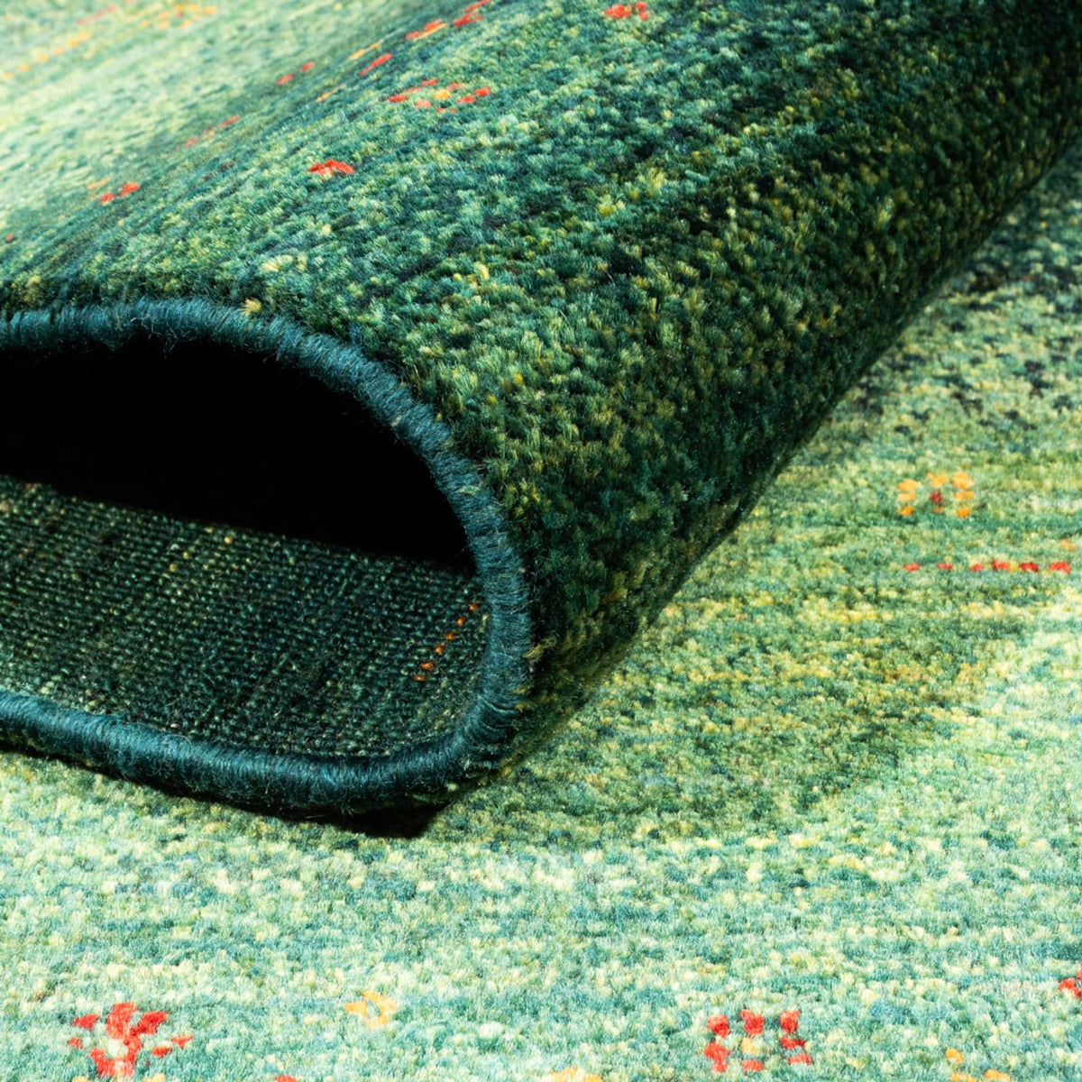 Gabbeh Tæppe - Loribaft Persisk - 188 x 124 cm - grøn