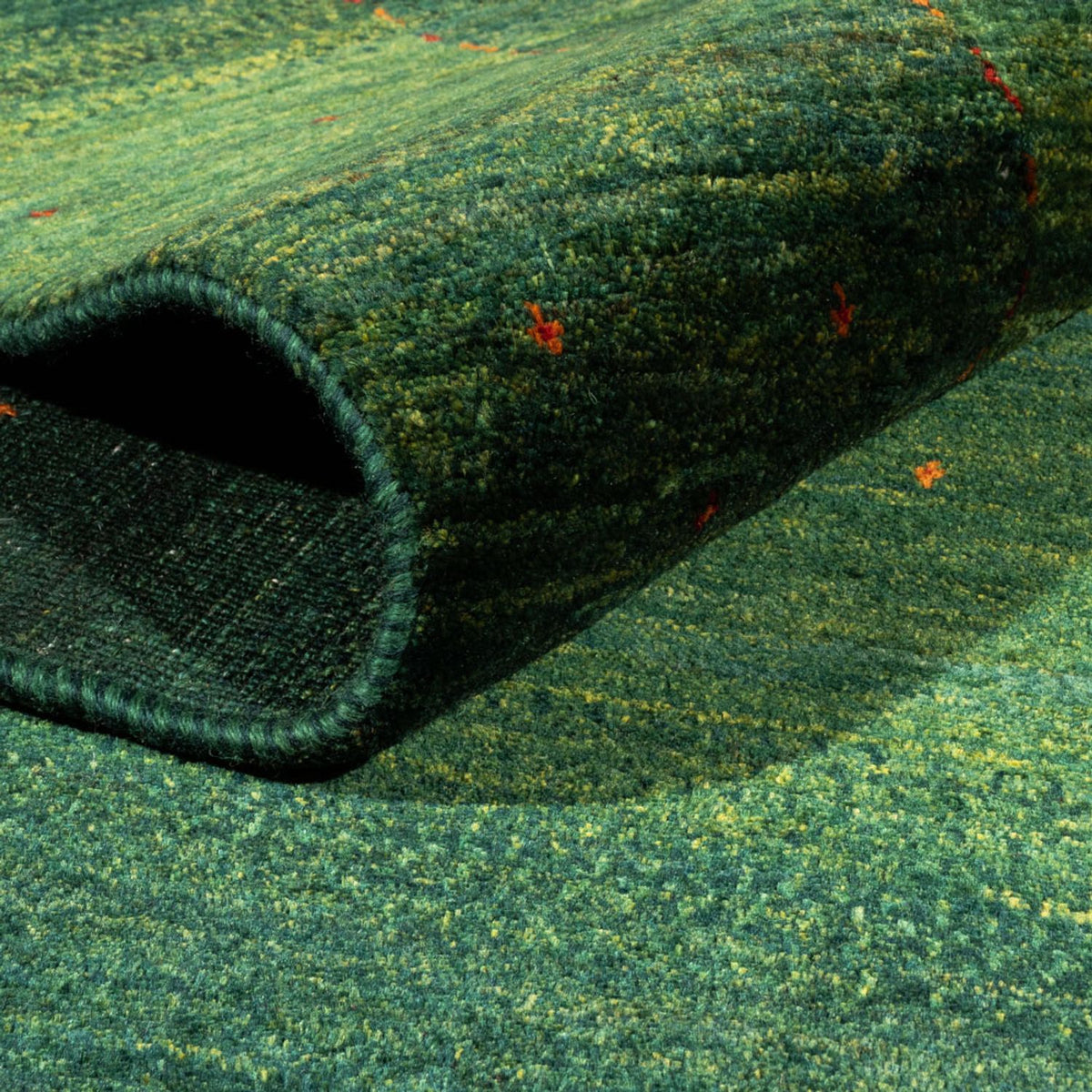 Gabbeh Tæppe - Loribaft Persisk - 254 x 210 cm - grøn