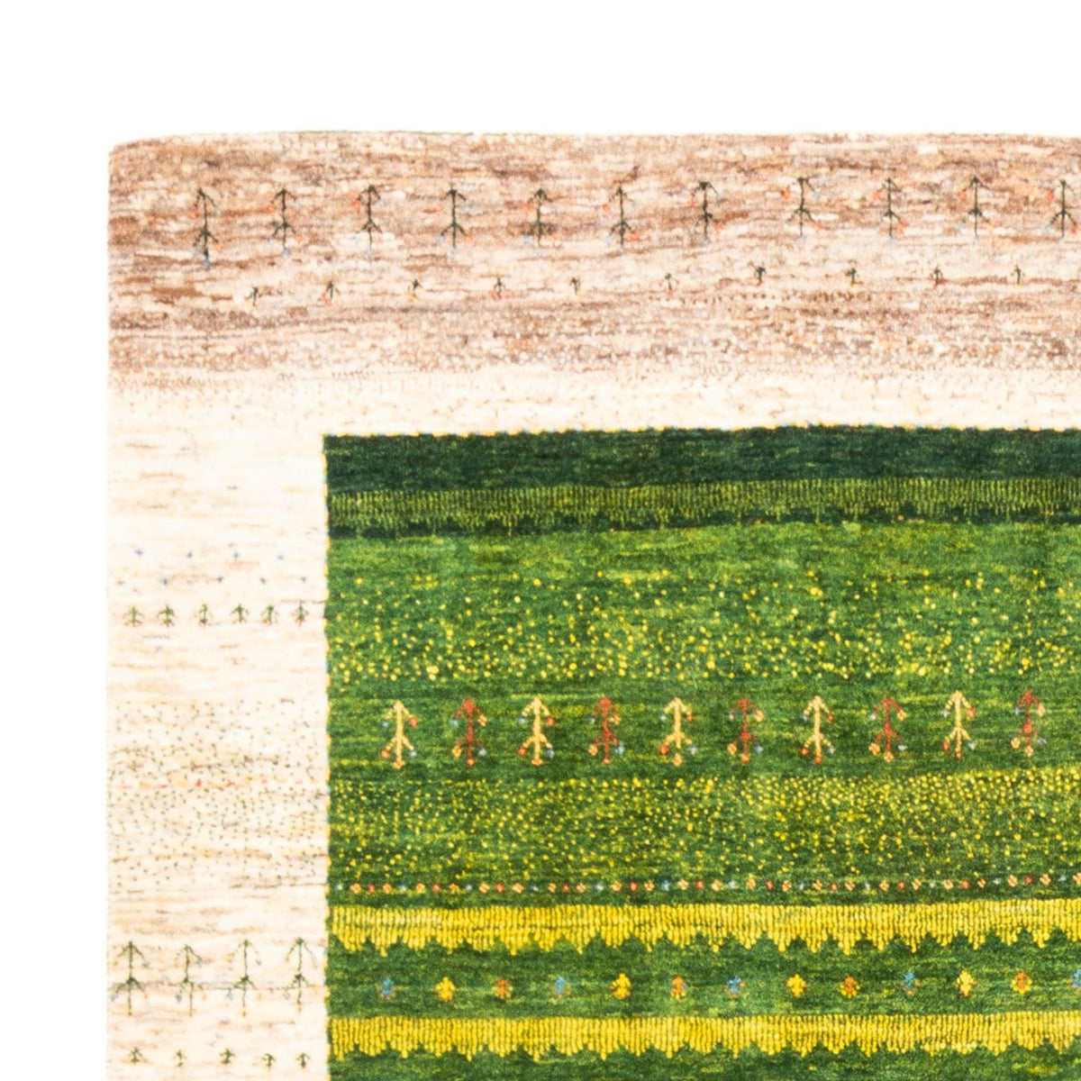 Gabbeh Tæppe - Loribaft Persisk - 238 x 180 cm - grøn