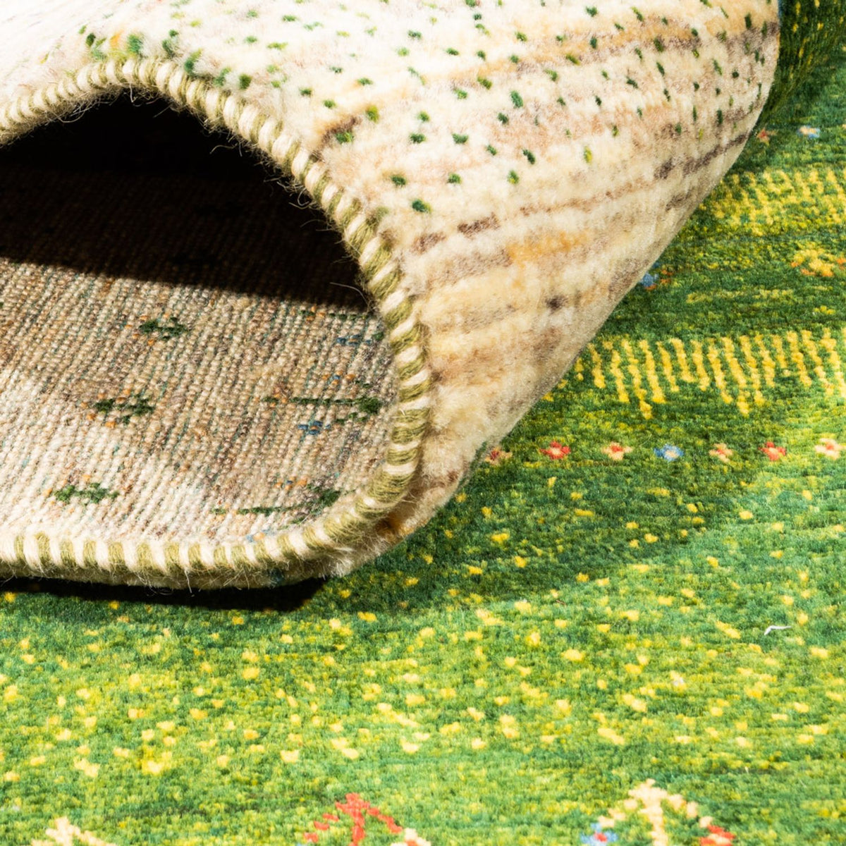 Gabbeh Tæppe - Loribaft Persisk - 238 x 180 cm - grøn