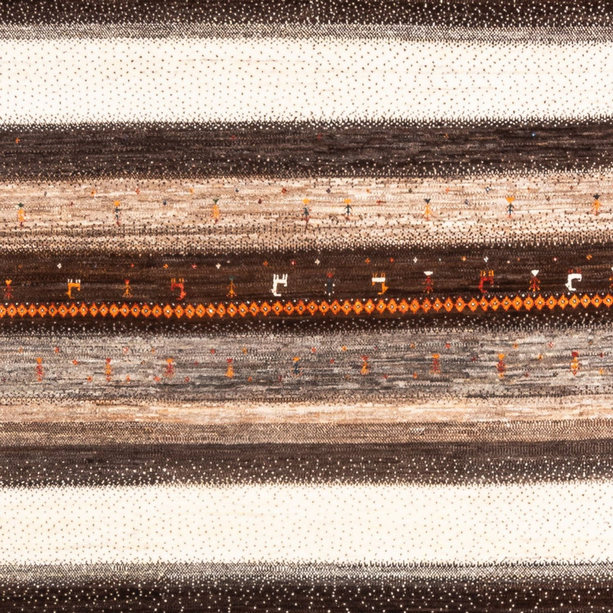 Gabbeh Tæppe - Loribaft Persisk - Royal firkantet  - 198 x 212 cm - natur