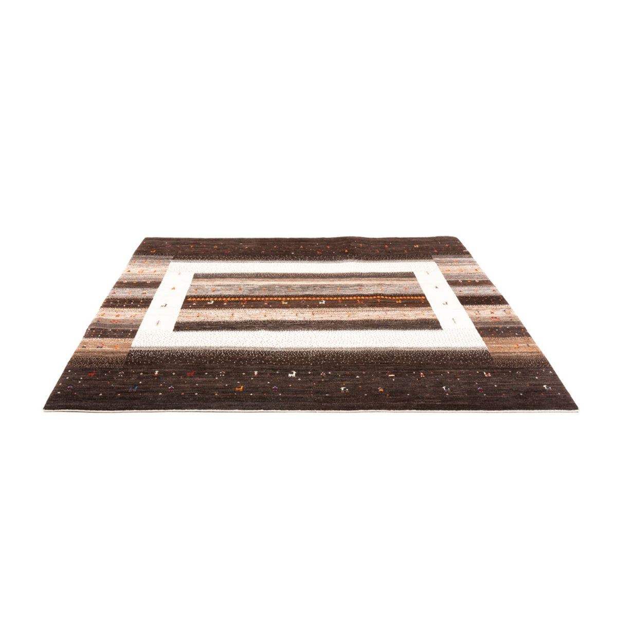 Gabbeh Tæppe - Loribaft Persisk - Royal firkantet  - 198 x 212 cm - natur