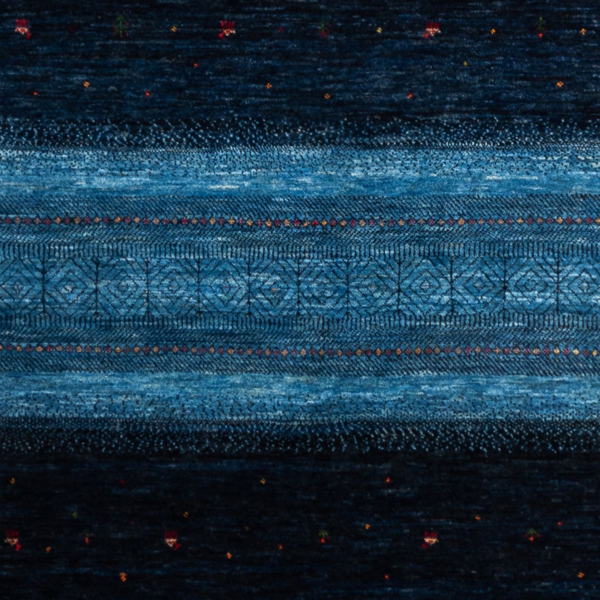 Gabbeh Tæppe - Loribaft Persisk - 256 x 180 cm - blå