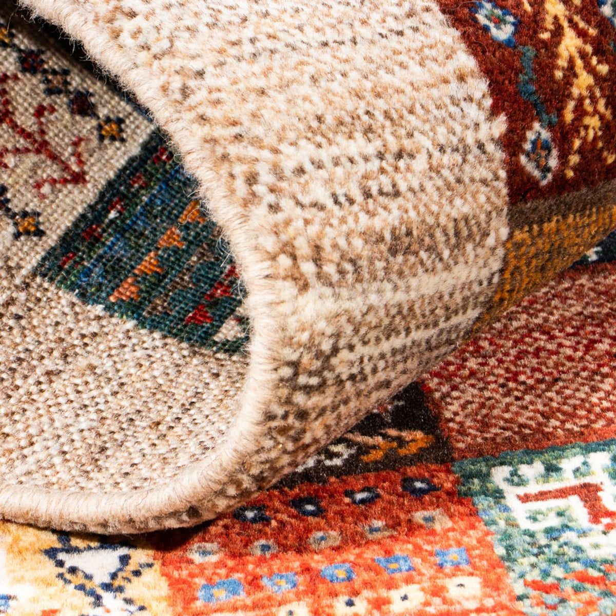 Gabbeh Tæppe - Loribaft Persisk - Royal - 132 x 84 cm - flerfarvet