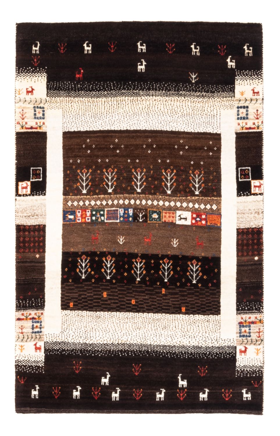 Gabbeh Tæppe - Loribaft Persisk - Royal - 130 x 86 cm - flerfarvet