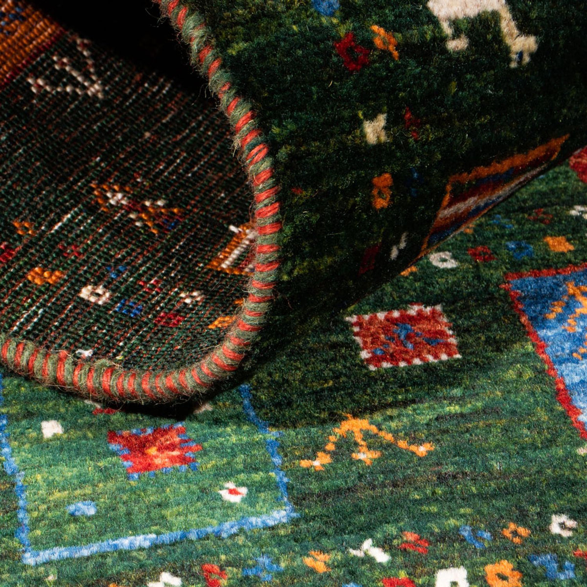 Gabbeh Tæppe - Loribaft Persisk - Royal - 126 x 81 cm - flerfarvet