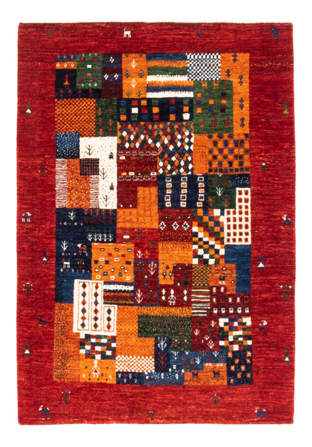 Gabbeh Tæppe - Loribaft Persisk - Royal - 125 x 93 cm - flerfarvet