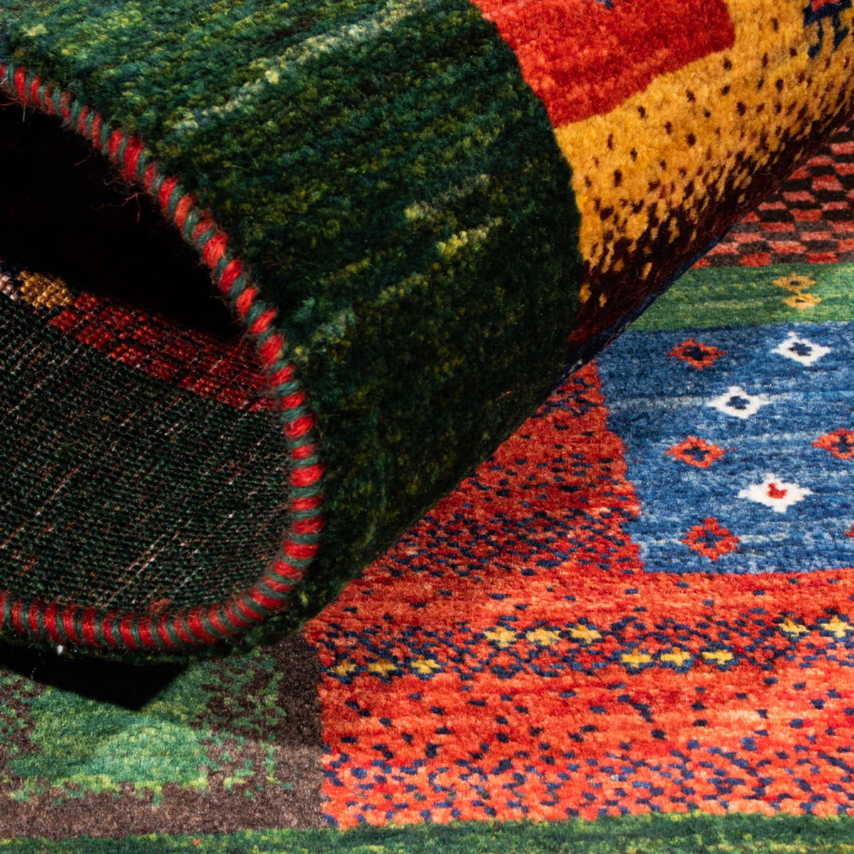 Gabbeh Tæppe - Loribaft Persisk - Royal - 127 x 83 cm - grøn