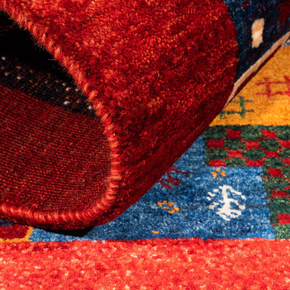 Gabbeh Tæppe - Loribaft Persisk - Royal - 132 x 86 cm - flerfarvet