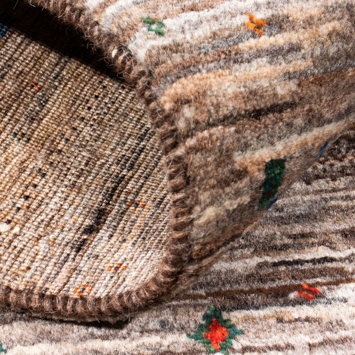 Gabbeh Tæppe - Loribaft Persisk - Royal - 134 x 84 cm - grå