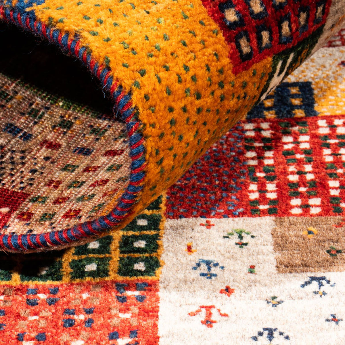 Gabbeh Tæppe - Loribaft Persisk - Royal - 130 x 86 cm - flerfarvet