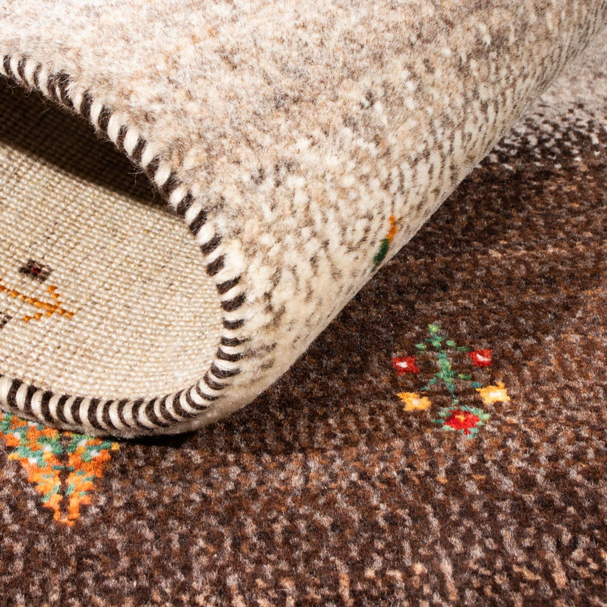 Gabbeh Tæppe - Loribaft Persisk - Royal - 126 x 84 cm - grå