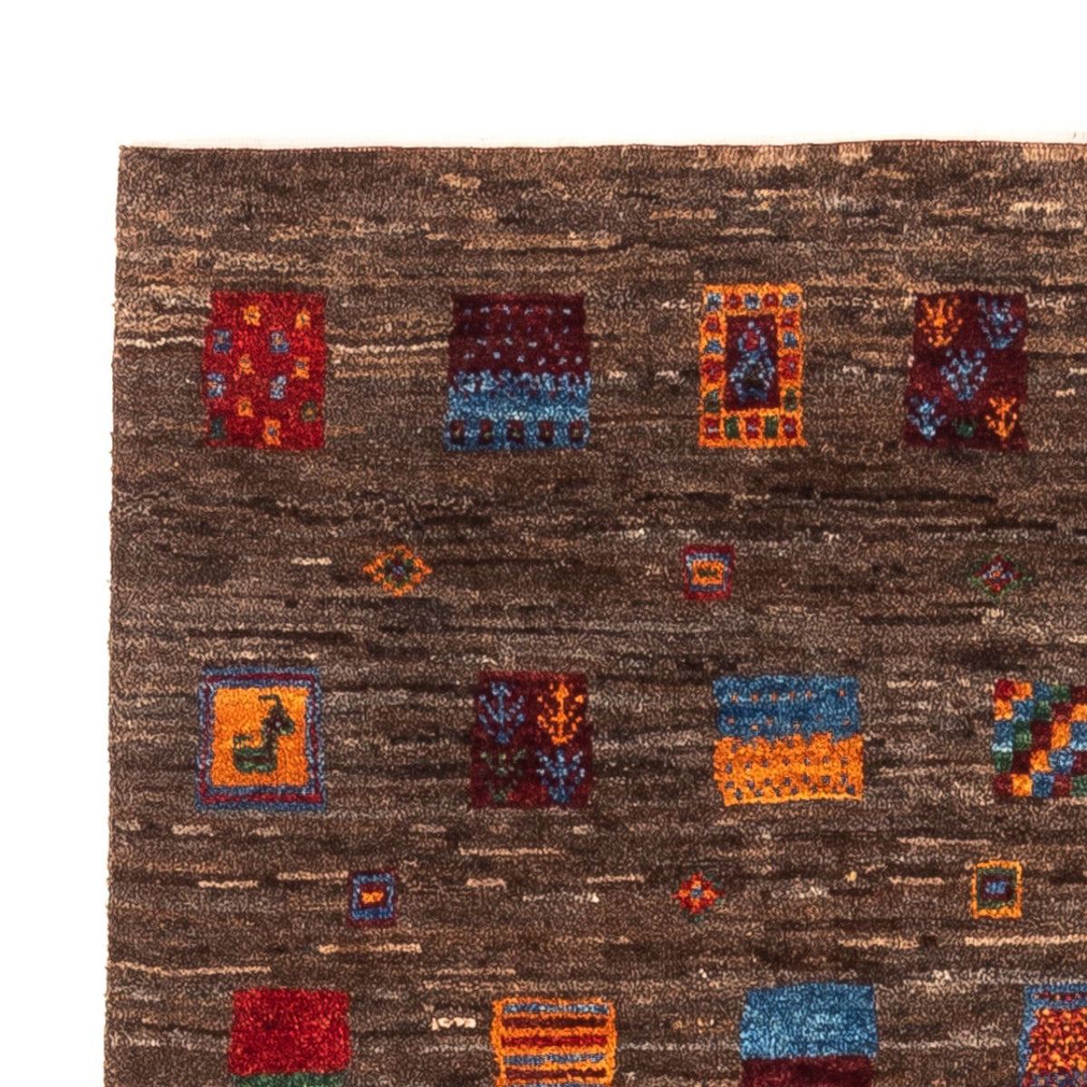 Gabbeh Tæppe - Loribaft Persisk - Royal - 119 x 82 cm - grå