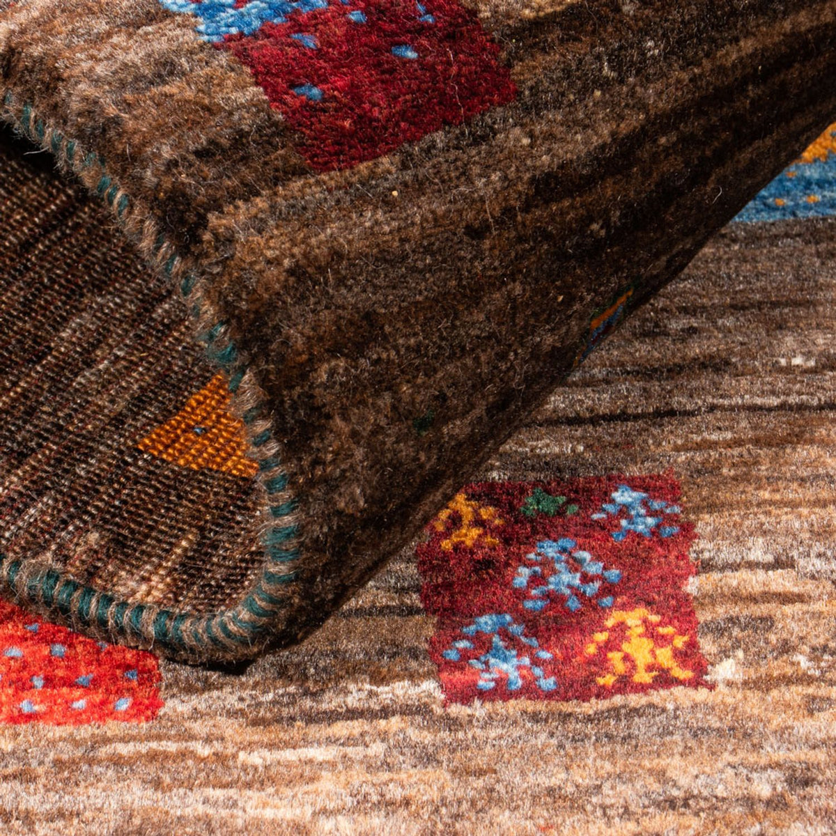 Gabbeh Tæppe - Loribaft Persisk - Royal - 119 x 82 cm - grå