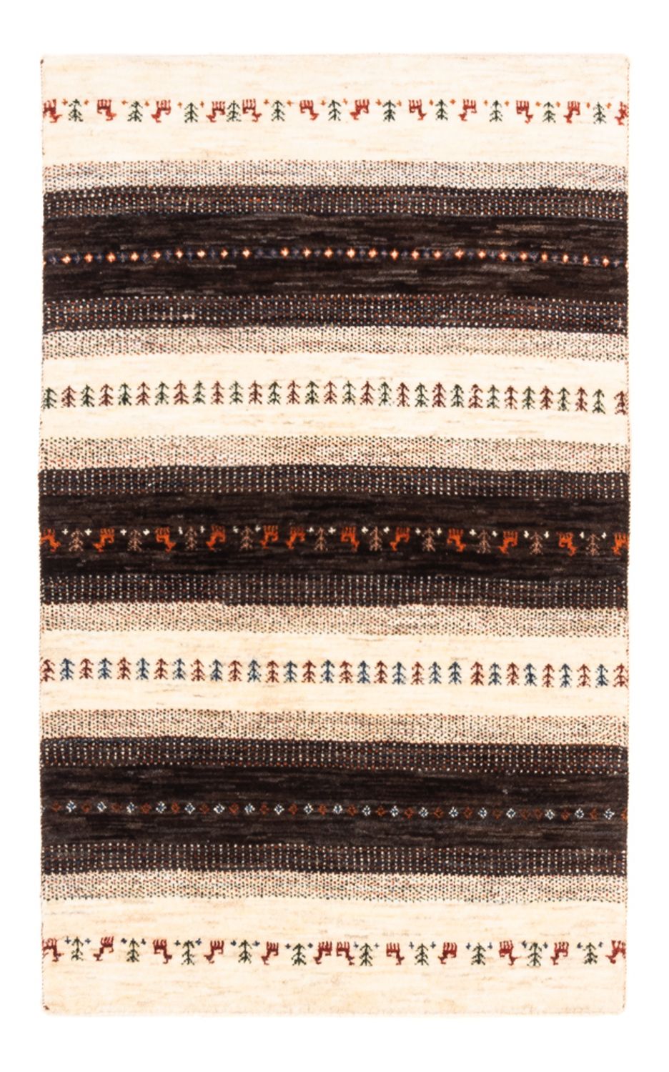 Gabbeh Tæppe - Loribaft Persisk - Royal - 128 x 81 cm - grå
