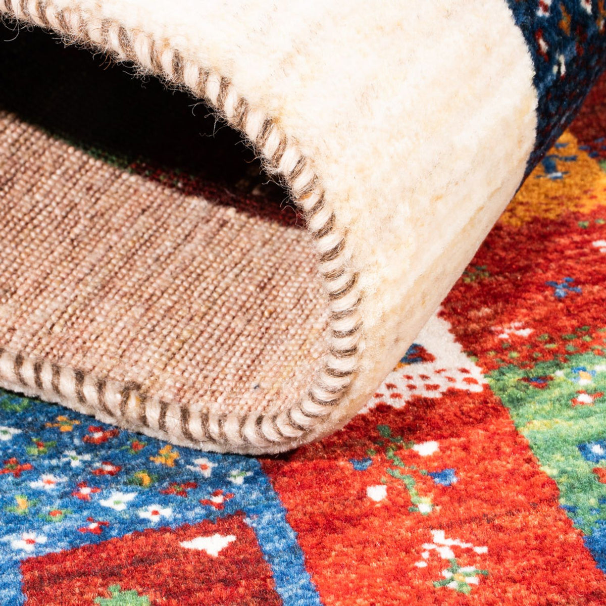 Gabbeh Tæppe - Loribaft Persisk - Royal - 125 x 83 cm - flerfarvet