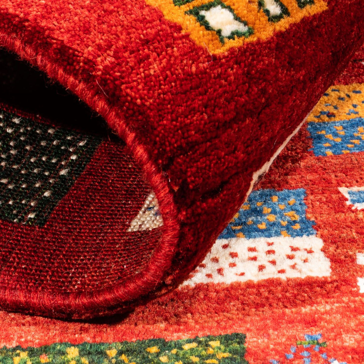 Gabbeh Tæppe - Loribaft Persisk - Royal - 126 x 84 cm - flerfarvet