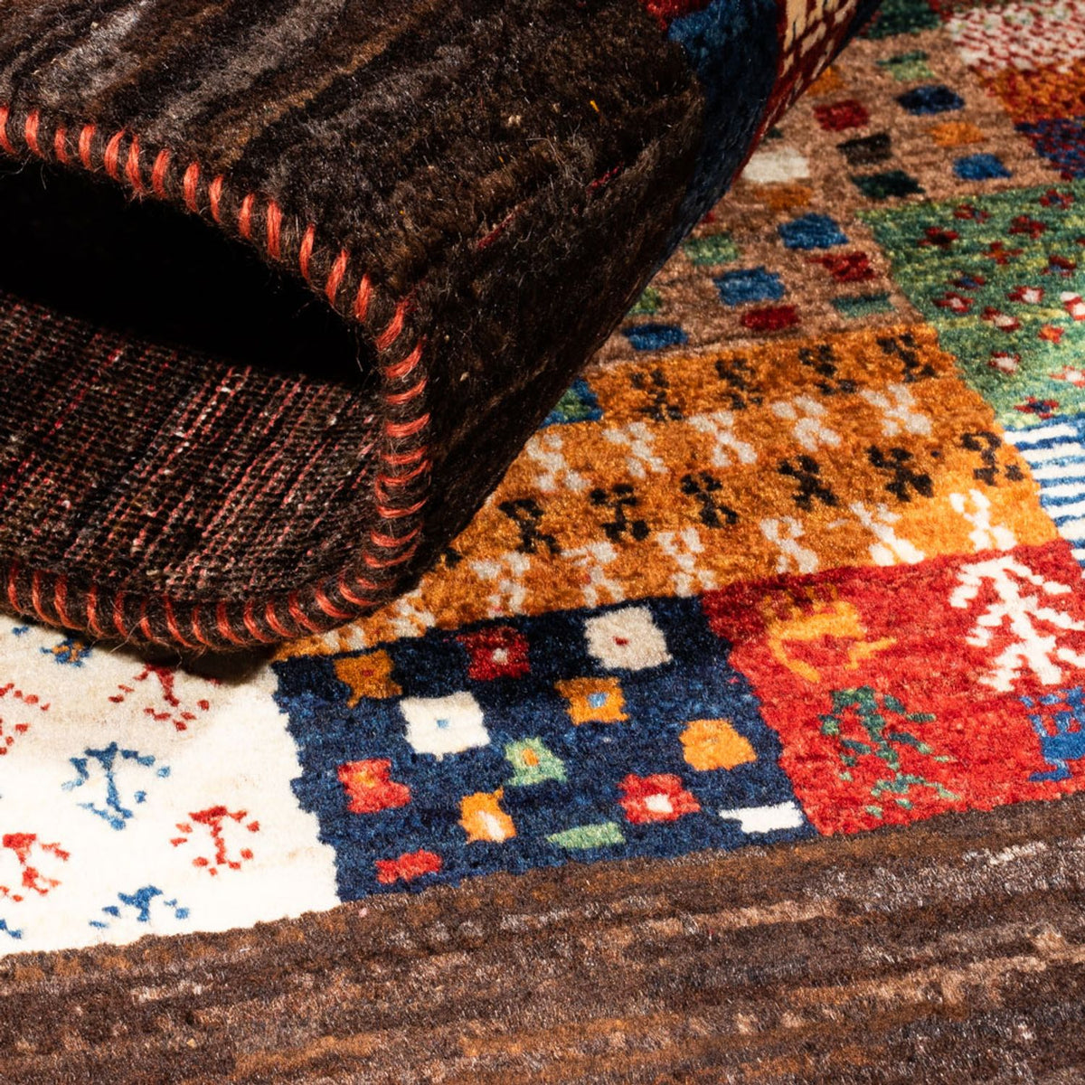 Gabbeh Tæppe - Loribaft Persisk - Royal - 128 x 86 cm - flerfarvet