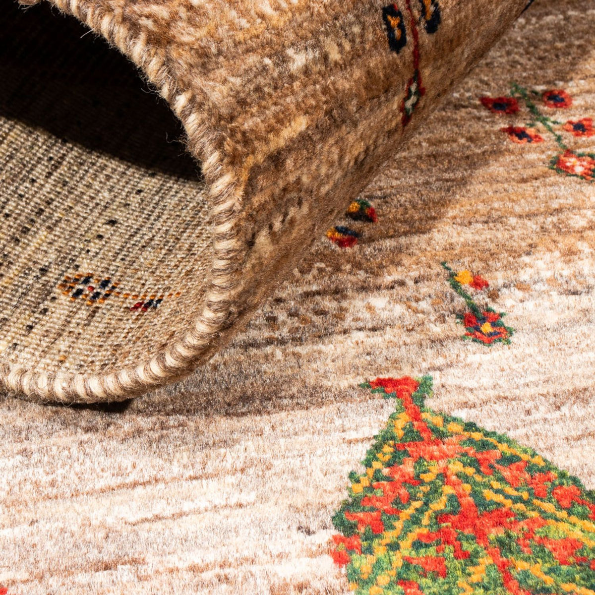 Gabbeh Tæppe - Loribaft Persisk - Royal - 133 x 83 cm - grå