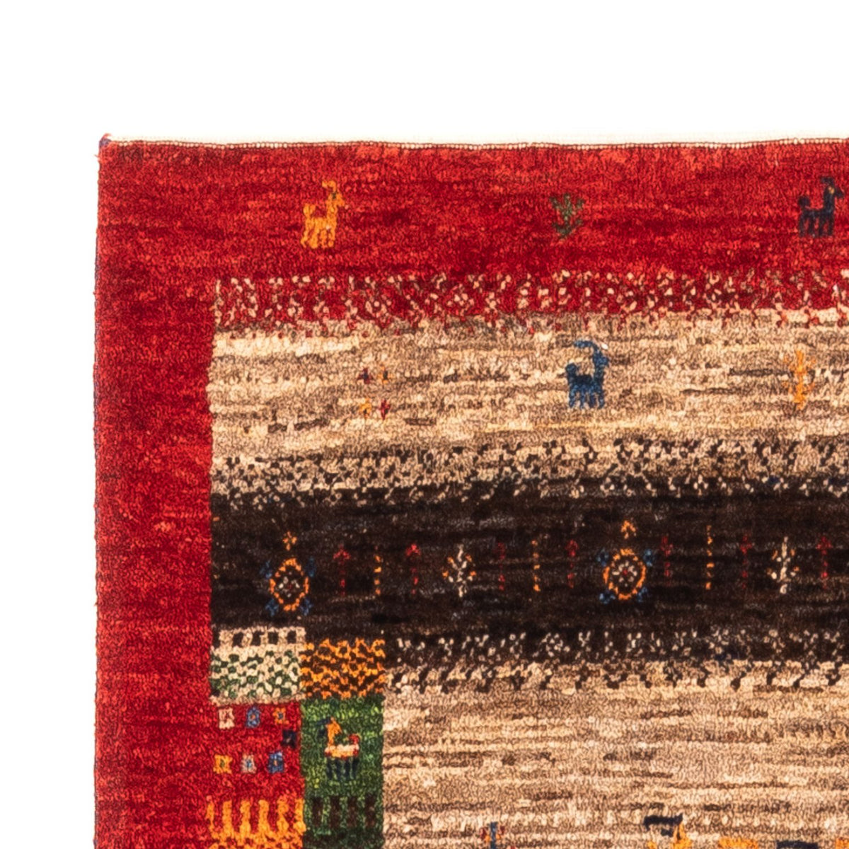 Gabbeh Tæppe - Loribaft Persisk - Royal - 130 x 87 cm - grå