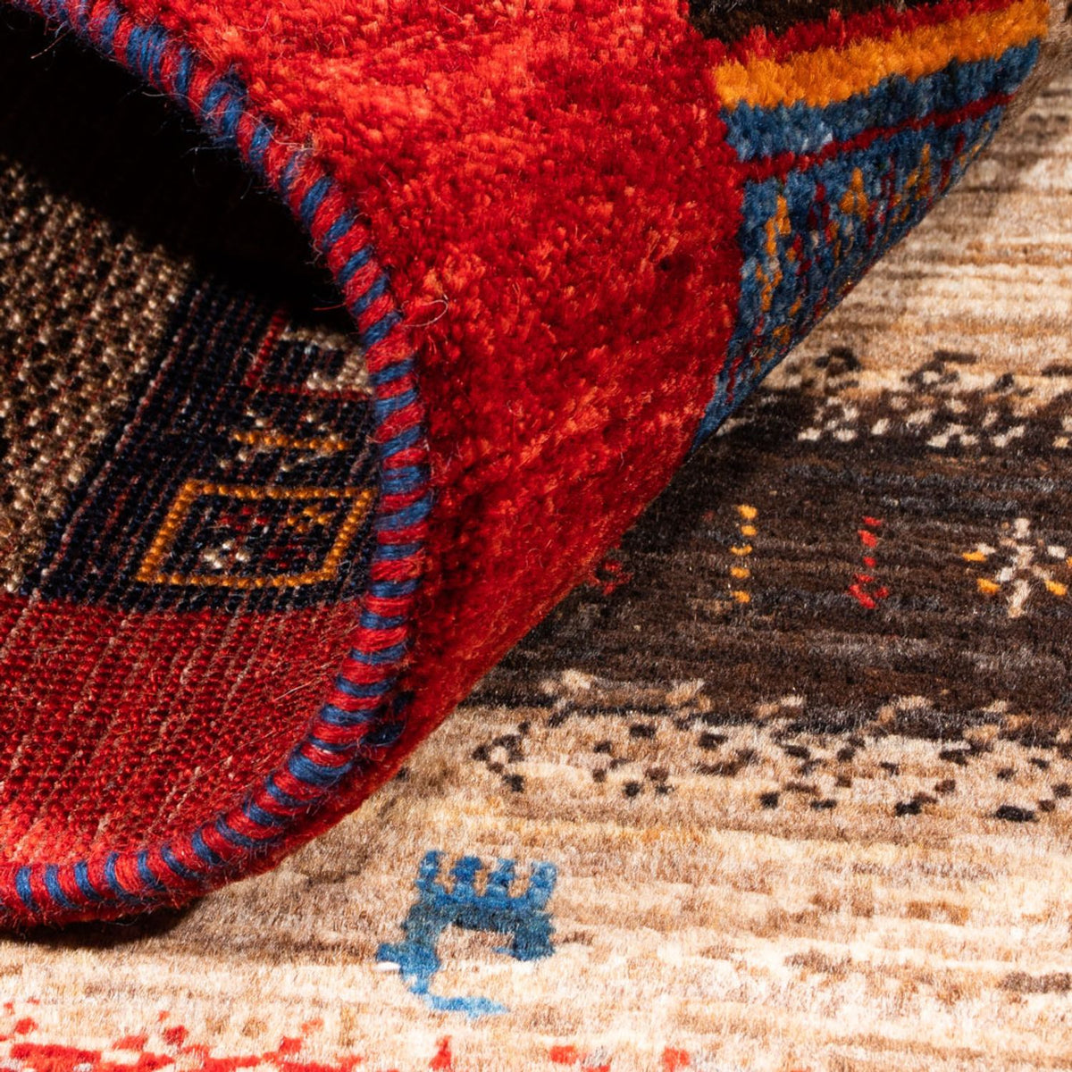 Gabbeh Tæppe - Loribaft Persisk - Royal - 130 x 87 cm - grå