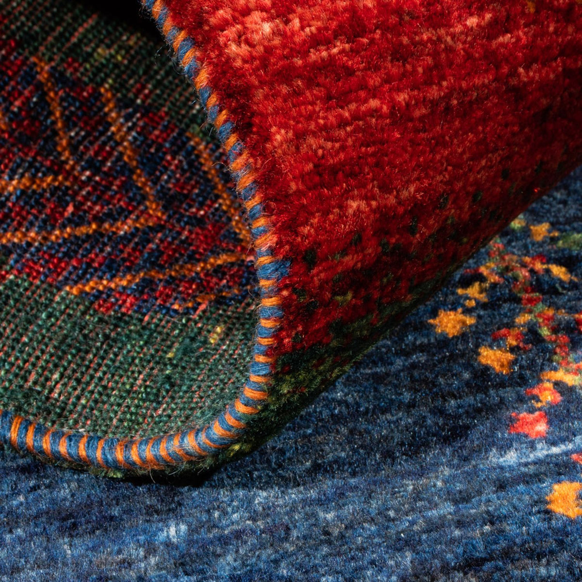 Gabbeh Tæppe - Loribaft Persisk - Royal - 138 x 84 cm - flerfarvet