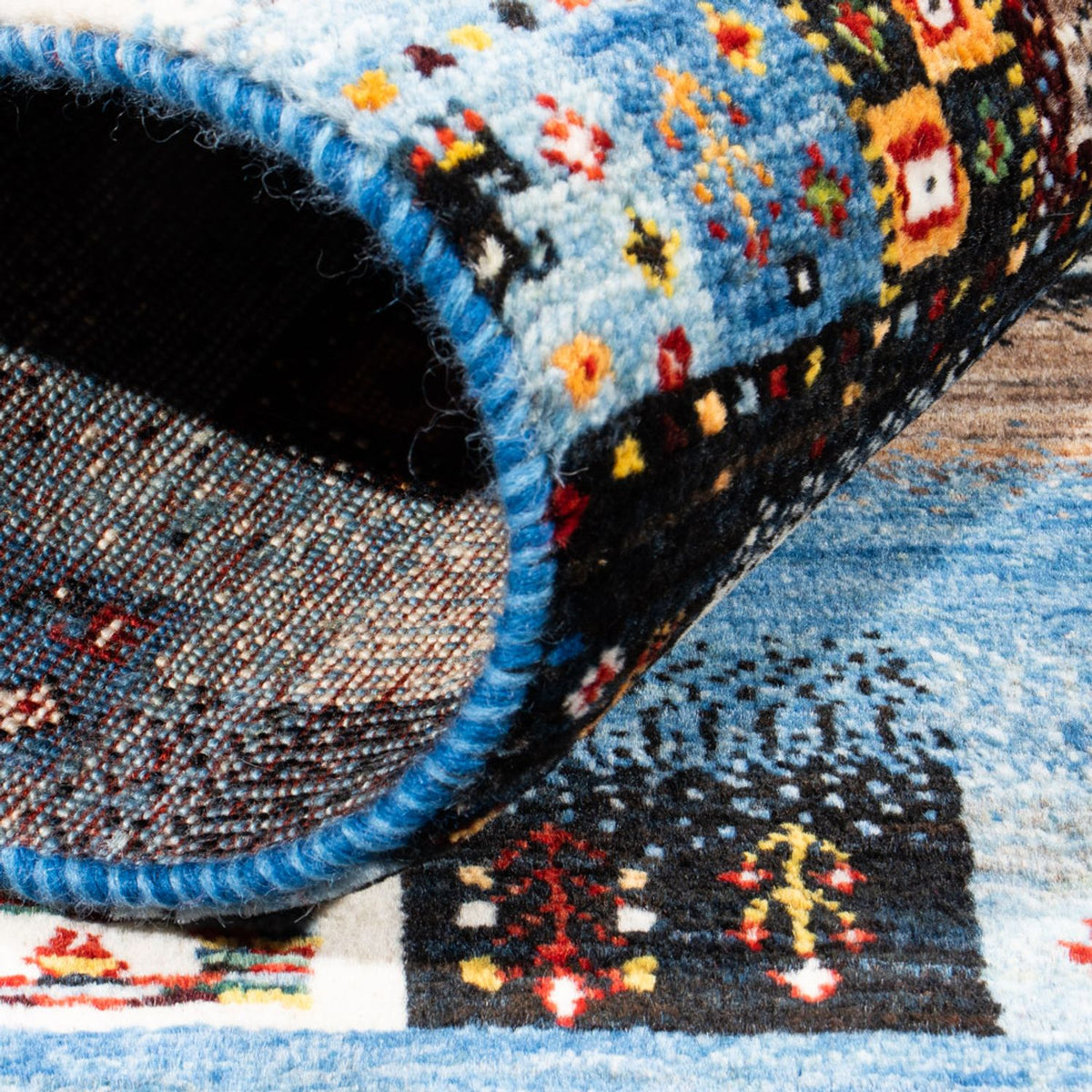 Gabbeh Tæppe - Loribaft Persisk - Royal - 141 x 87 cm - flerfarvet