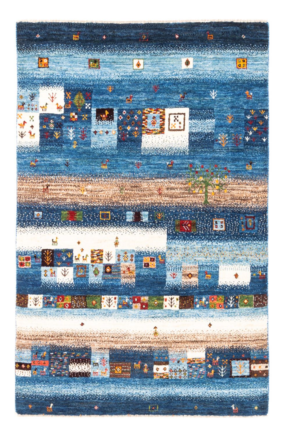 Gabbeh Tæppe - Loribaft Persisk - Royal - 154 x 103 cm - flerfarvet