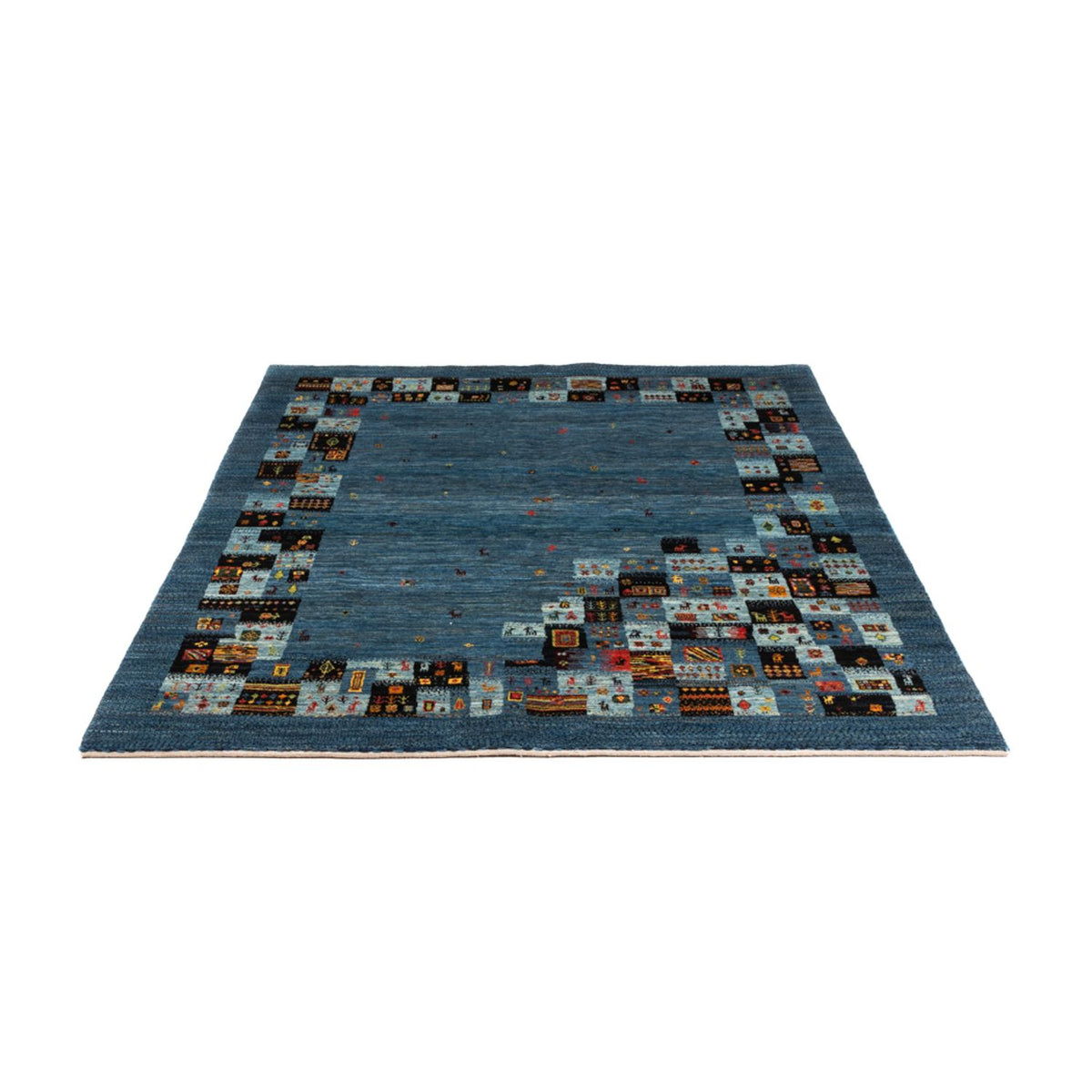 Gabbeh Tæppe - Loribaft Persisk - Royal - 199 x 154 cm - blå