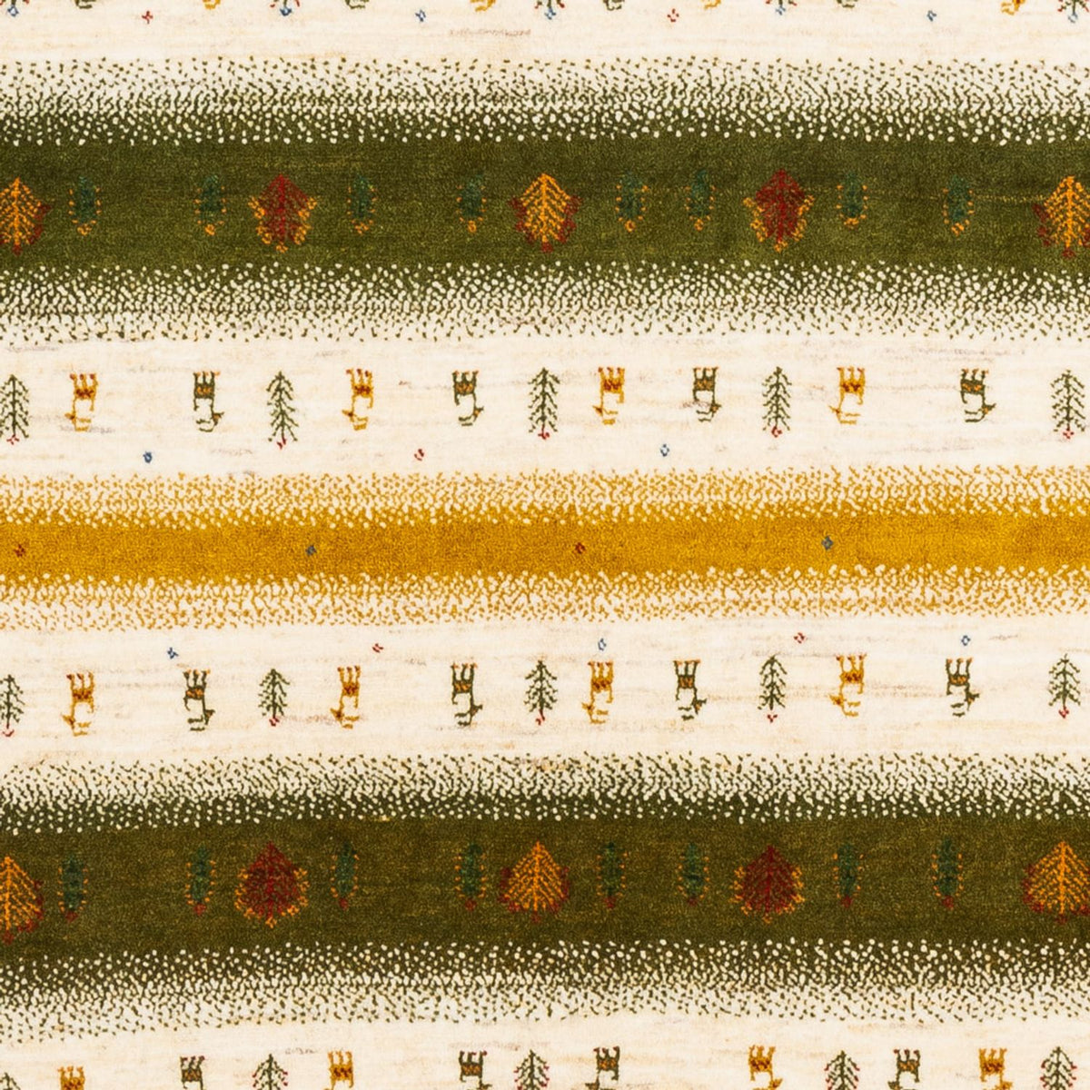 Gabbeh Tæppe - Loribaft Persisk - 203 x 158 cm - natur