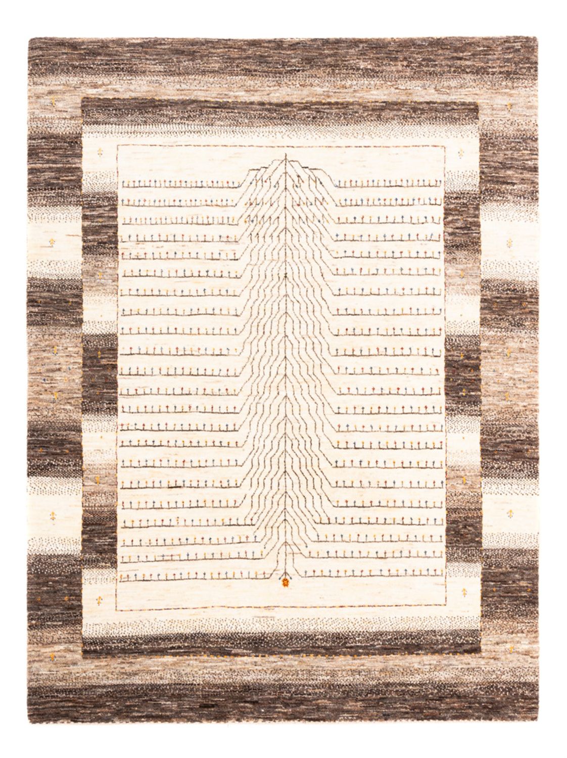 Gabbeh Tæppe - Loribaft Persisk - 202 x 154 cm - natur