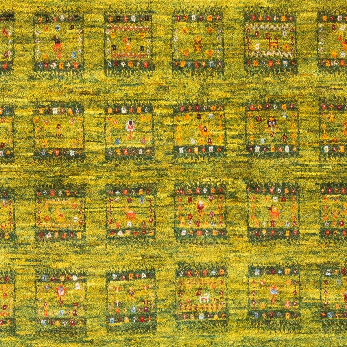 Gabbeh Tæppe - Loribaft Persisk - Royal - 157 x 108 cm - lysegrøn