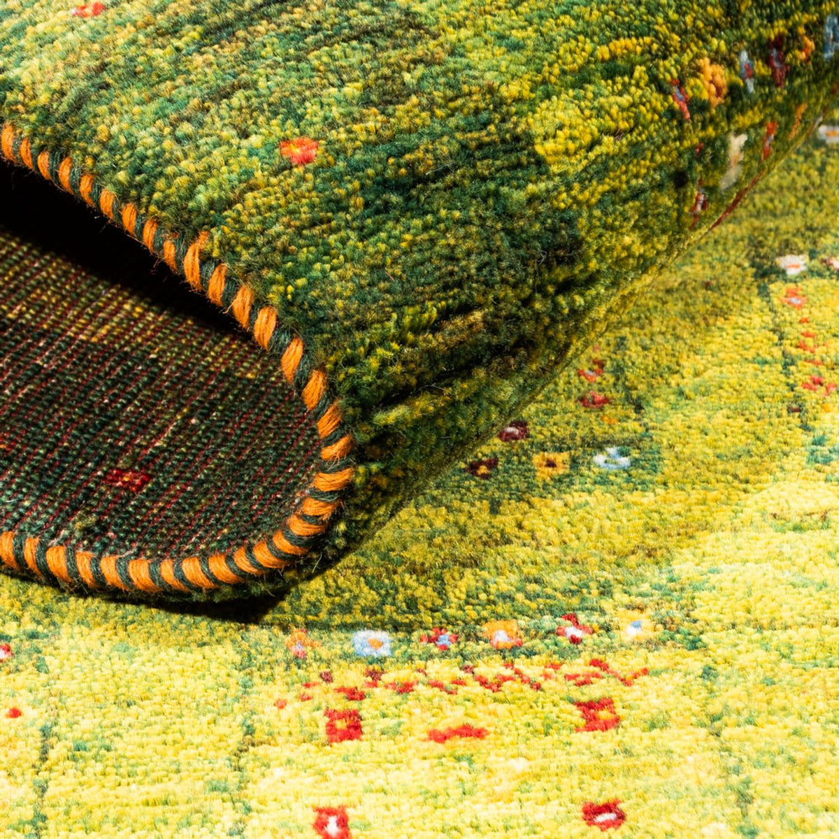 Gabbeh Tæppe - Loribaft Persisk - Royal - 157 x 108 cm - lysegrøn
