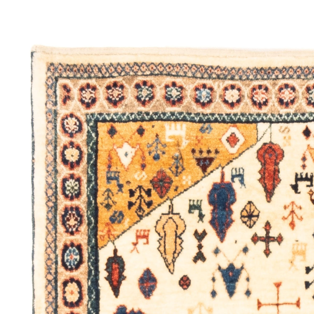 Gabbeh-tæppe - Persisk - 132 x 92 cm - beige