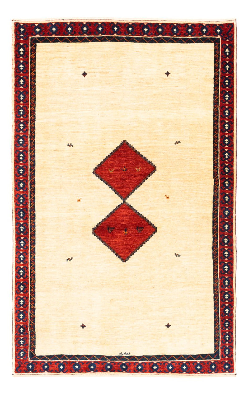 Gabbeh-tæppe - Persisk - 210 x 140 cm - beige