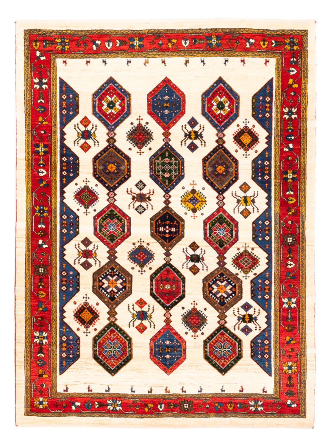 Gabbeh-tæppe - Persisk - 205 x 153 cm - flerfarvet