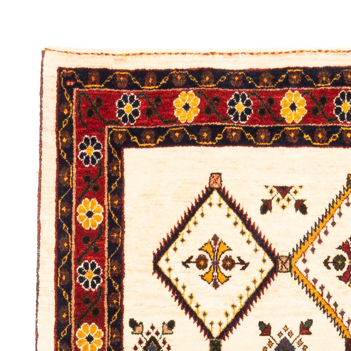 Gabbeh-tæppe - Persisk - 155 x 114 cm - creme