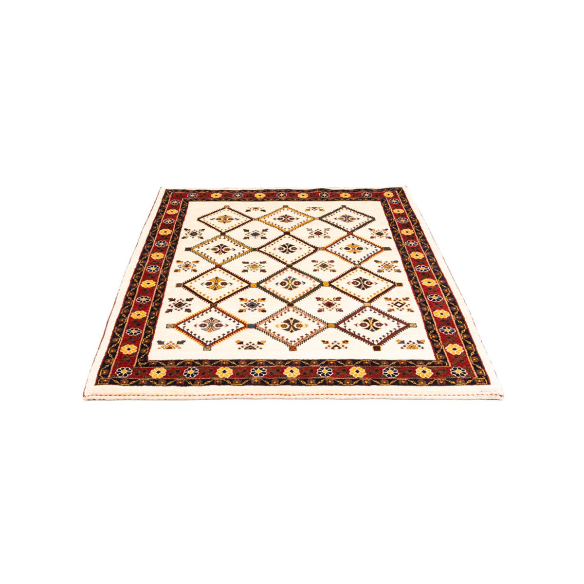Gabbeh-tæppe - Persisk - 155 x 114 cm - creme